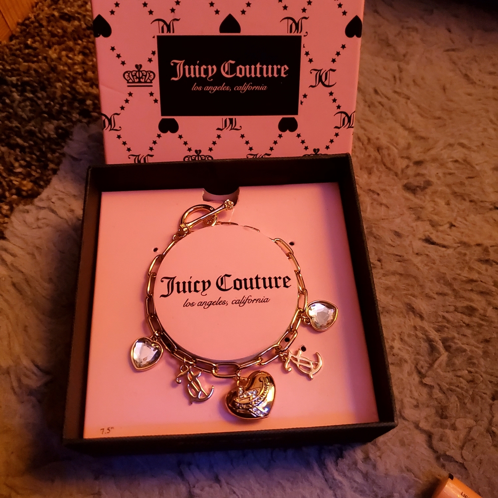 Juicy Couture Gold Charm Bracelet with Delicate Chain